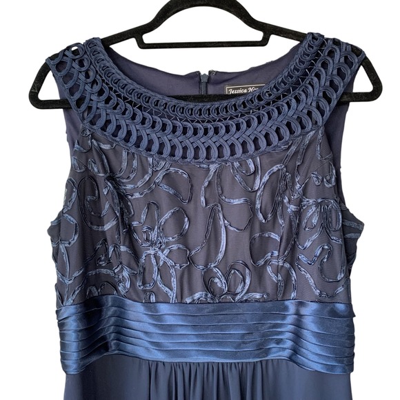Jessica Howard Formal Gown Maxi‎ Dress Sleeveless Navy Blue Size 12 - Picture 4 of 10